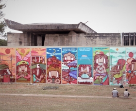 Mural "(Des)iguais", na Biblioteca Central (BCE). Foto: Beto Monteiro/Ascom UnB. 11/11/2022